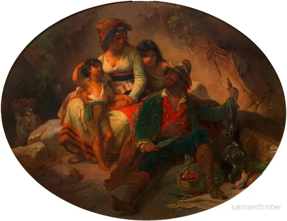 Reproduktion av målningen Familj romerska i rött - Franz Dobiaschofsky - Bild 2