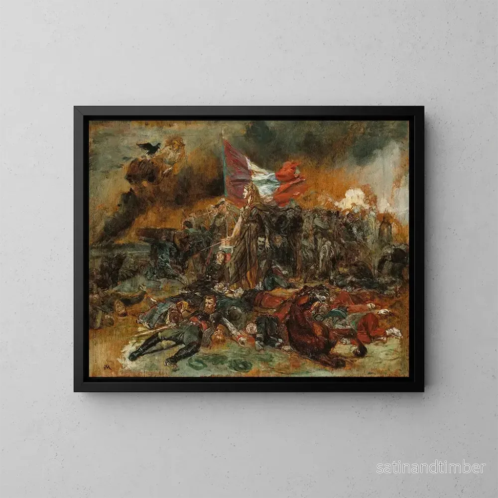 Reproduktion av målningen La Défense de Paris - Ernest Meissonier