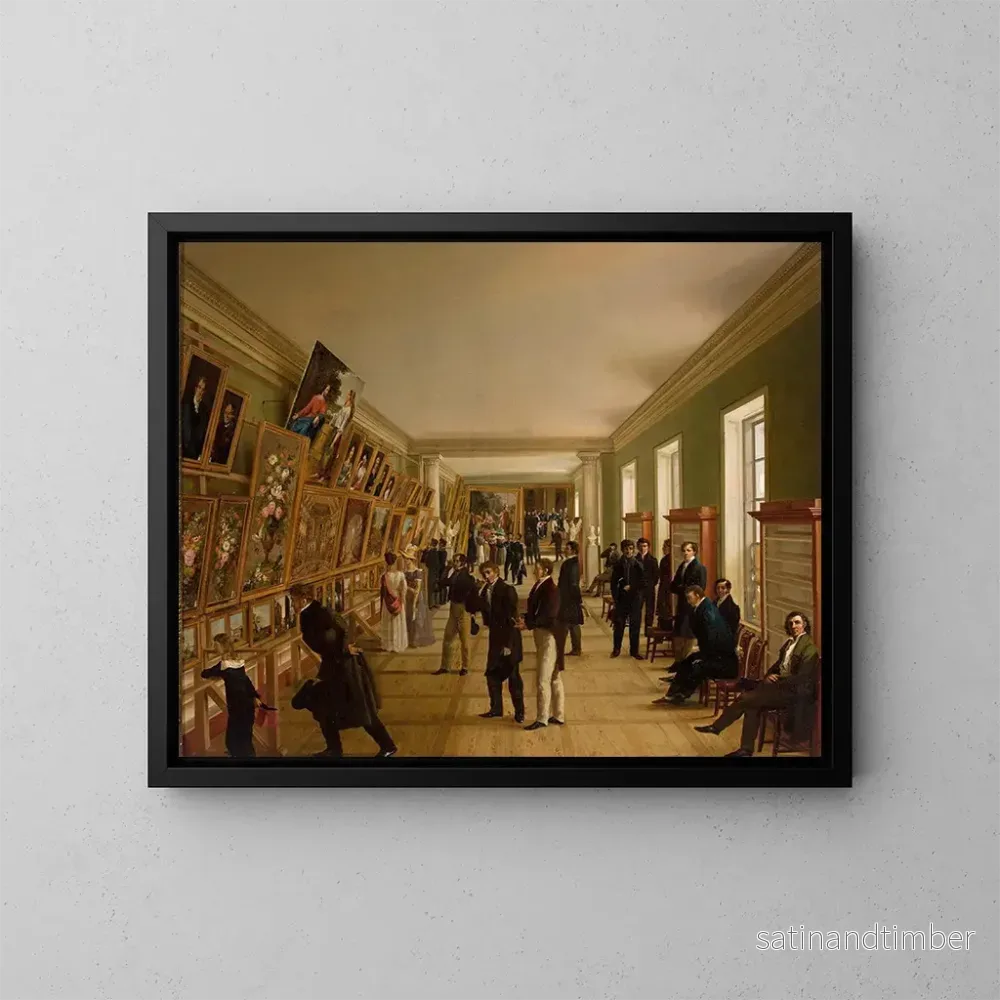 Reproduktion av målningen Exposition des beaux-arts à Varsovie en 1828 - Wincenty Kasprzycki