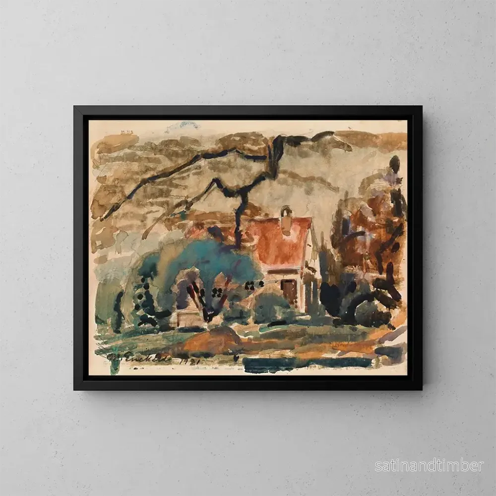 Reproduktion av målningen av konstnärens villa i Kilo - Magnus Enckell