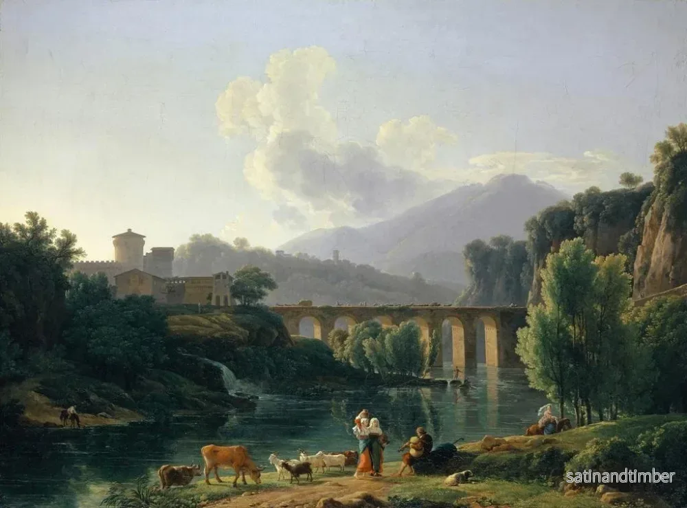 Reproduktion av målningen av romersk landskap med viadukt - Jean-Joseph-Xavier Bidauld - Bild 2