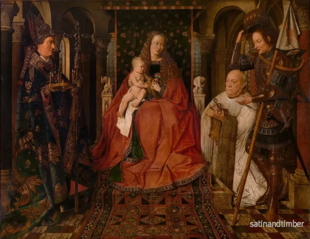 Reproduktion av målningen Madone omgiven av helgon Georg, helgon Donatien från Reims och donatorn, kanik Van der Paele - Jan van Eyck - Bild 2