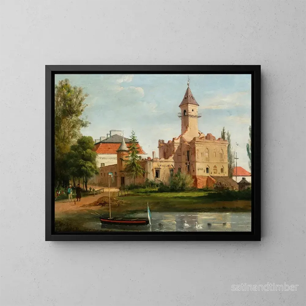Reproduktion av målningen Vue du château de Radziejowice - January Suchodolski