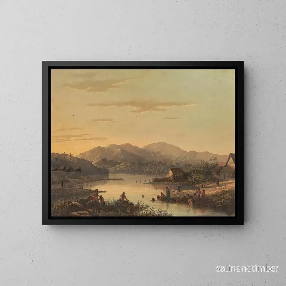 Reproduktion av målningen Vue de la station balnéaire de Wenditt à Java - Johan Conrad Greive