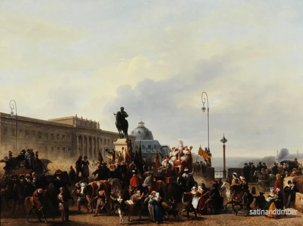 Reproduktion av målningen Mascarad på Pont Neuf - Guillaume Frédéric Ronmy - Bild 2