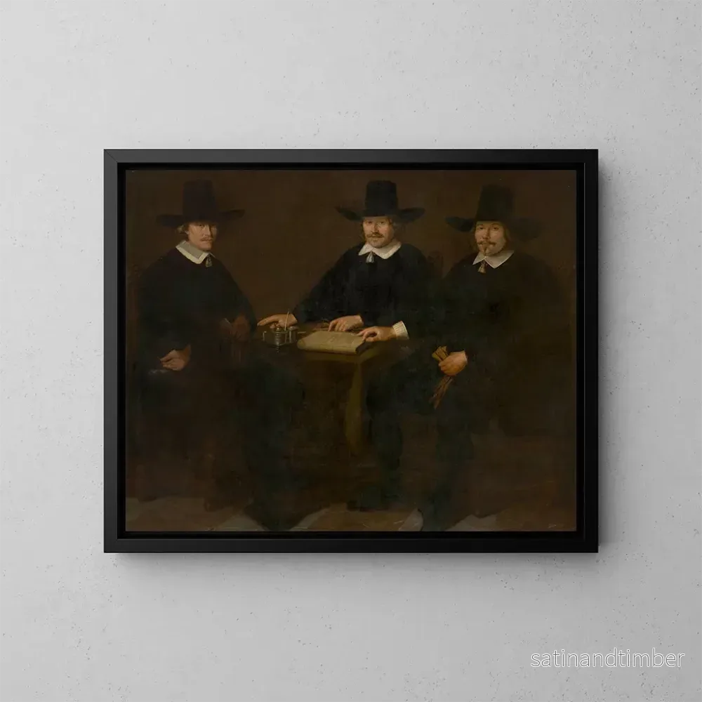 Reproduktion av målningen av de tre regenterna för barnhemmet i Alkmaar – Dirck Metius