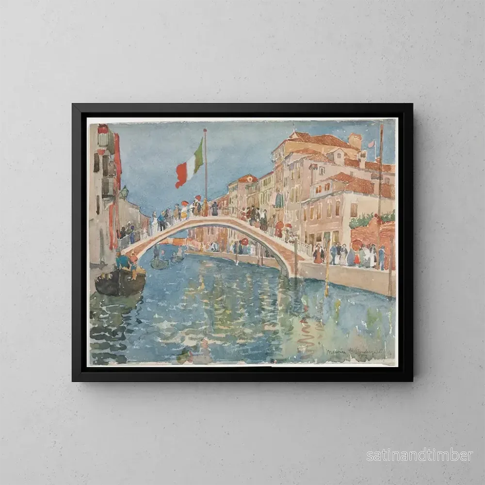 Reproduktion av målningen En bro i Venedig – Maurice Prendergast Reproduktion av målningen En bro i Venedig – Maurice Prendergast