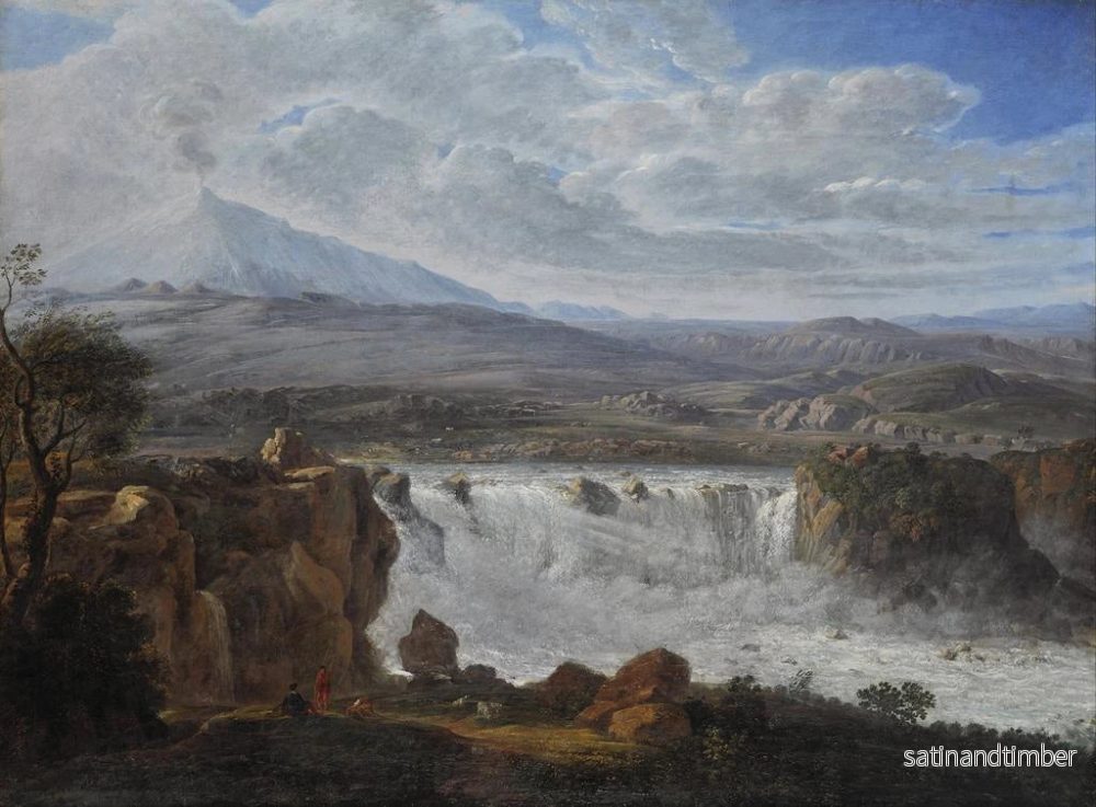 Reproduktion av målningen La cascade des Caracci près d'Aderno au pied du mont Etna - Karl Gotthard Grass - Bild 2