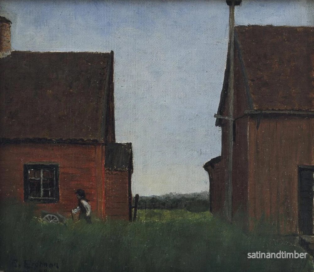 Reproduktion av målningen Scen från Lommaryd, Småland - Elias Erdtman - Bild 2