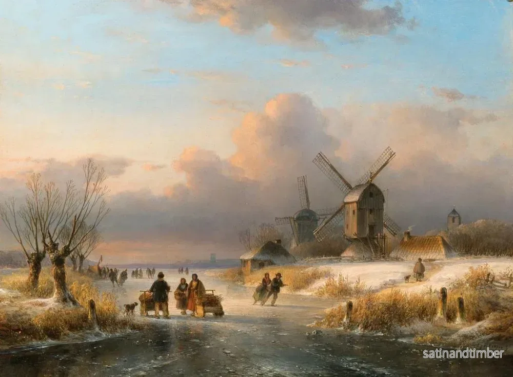 Reproduktion av målningen Plaisirs de patinage en hiver - Lodewijk Johannes Kleijn - Bild 2
