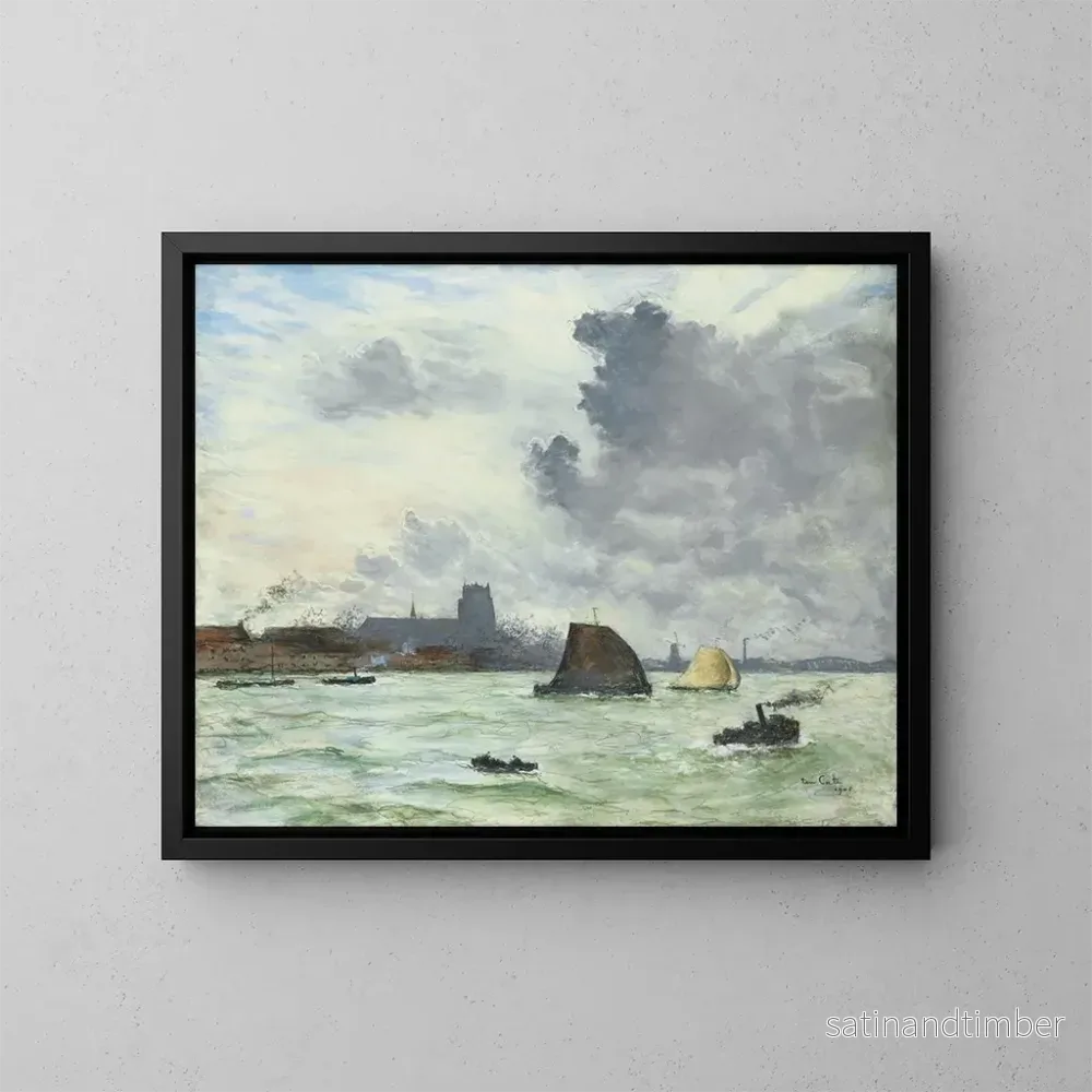 Reproduktion av målningen Vue du port de Dordrecht – Siebe Johannes ten Cate Reproduktion av målningen Vue du port de Dordrecht – Siebe Johannes ten Cate
