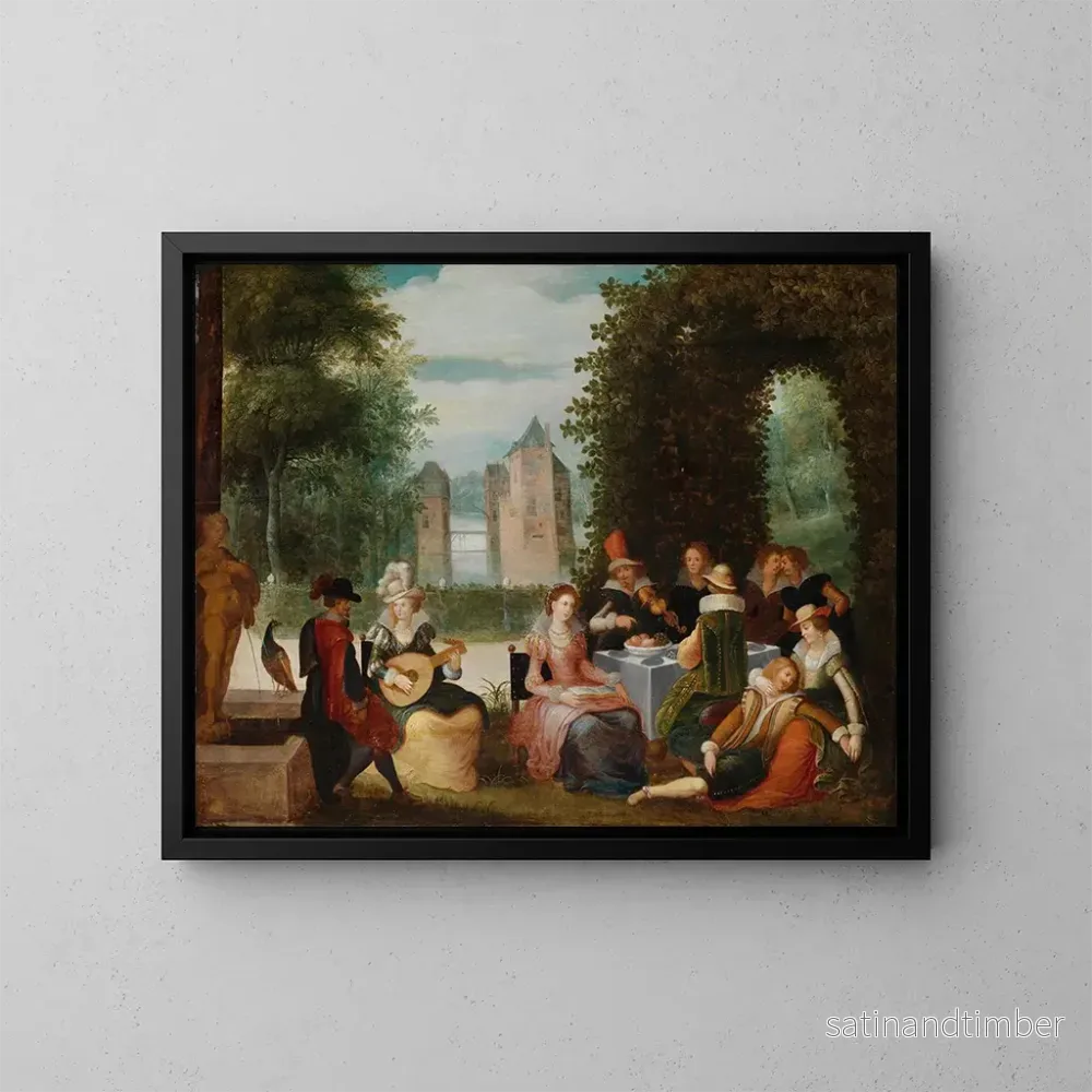 Reproduktion av målningen Société musicale - Louis de Caullery