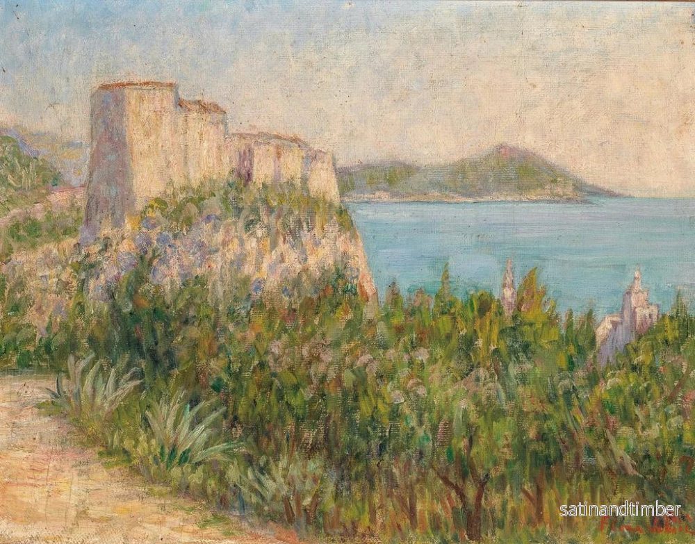 Reproduktion av målningen Vue de la forteresse Lovrijenac à Dubrovnik - Flora Jaksic - Bild 2