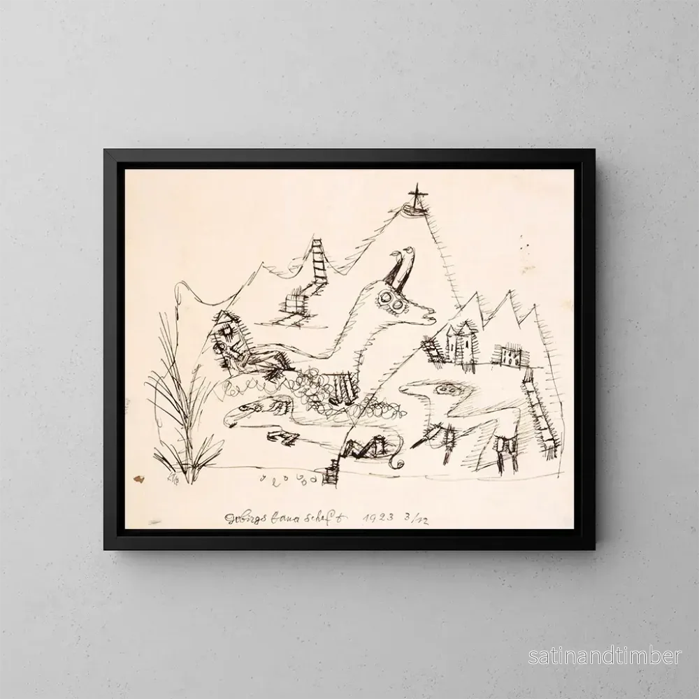 Reproduktion av målningen Landskapslandskap av berg - Paul Klee