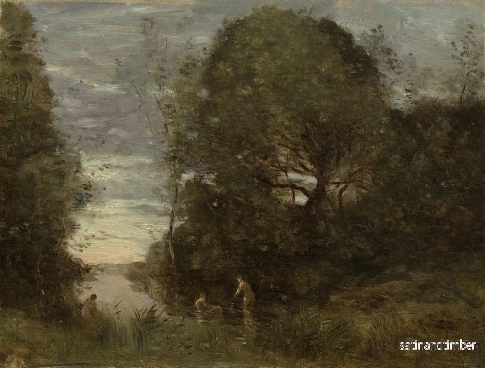 Reproduktion av målningen av badande kvinnor i en skogsklyfta - Jean-Baptiste-Camille Corot - Bild 2