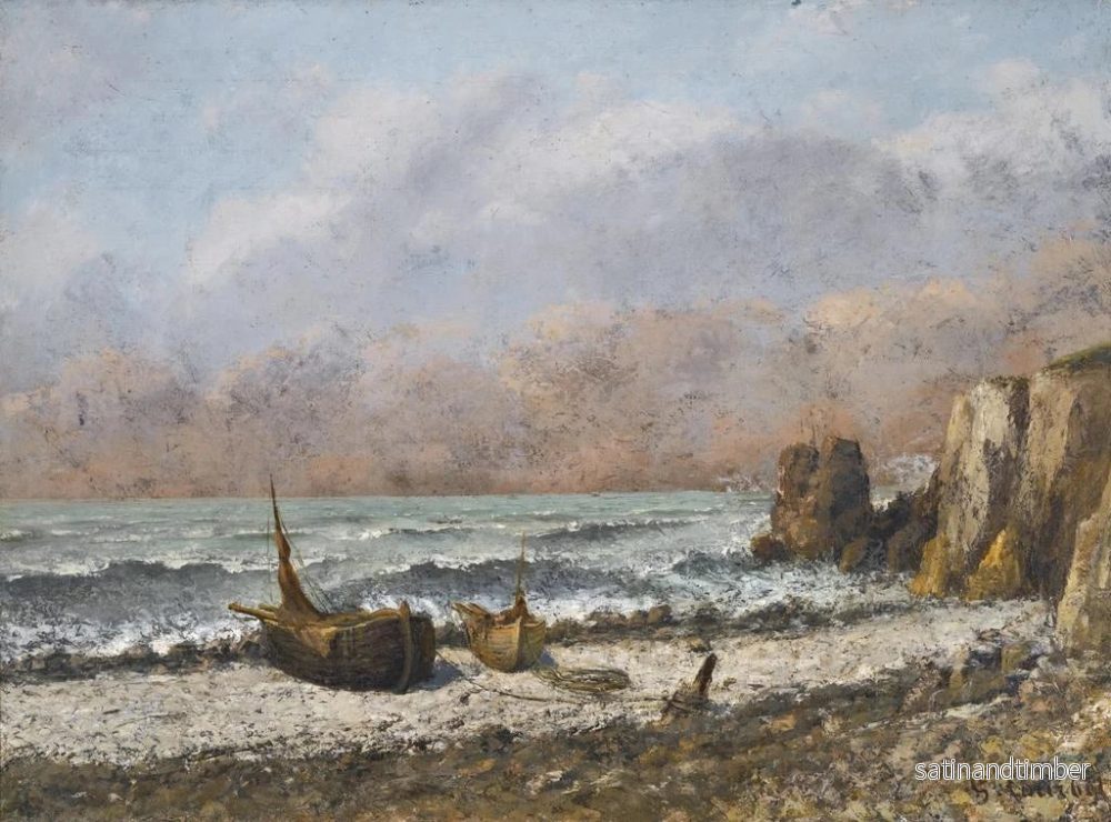Reproduktion av målningen av två båtar på stranden - Gustave Courbet - Bild 2