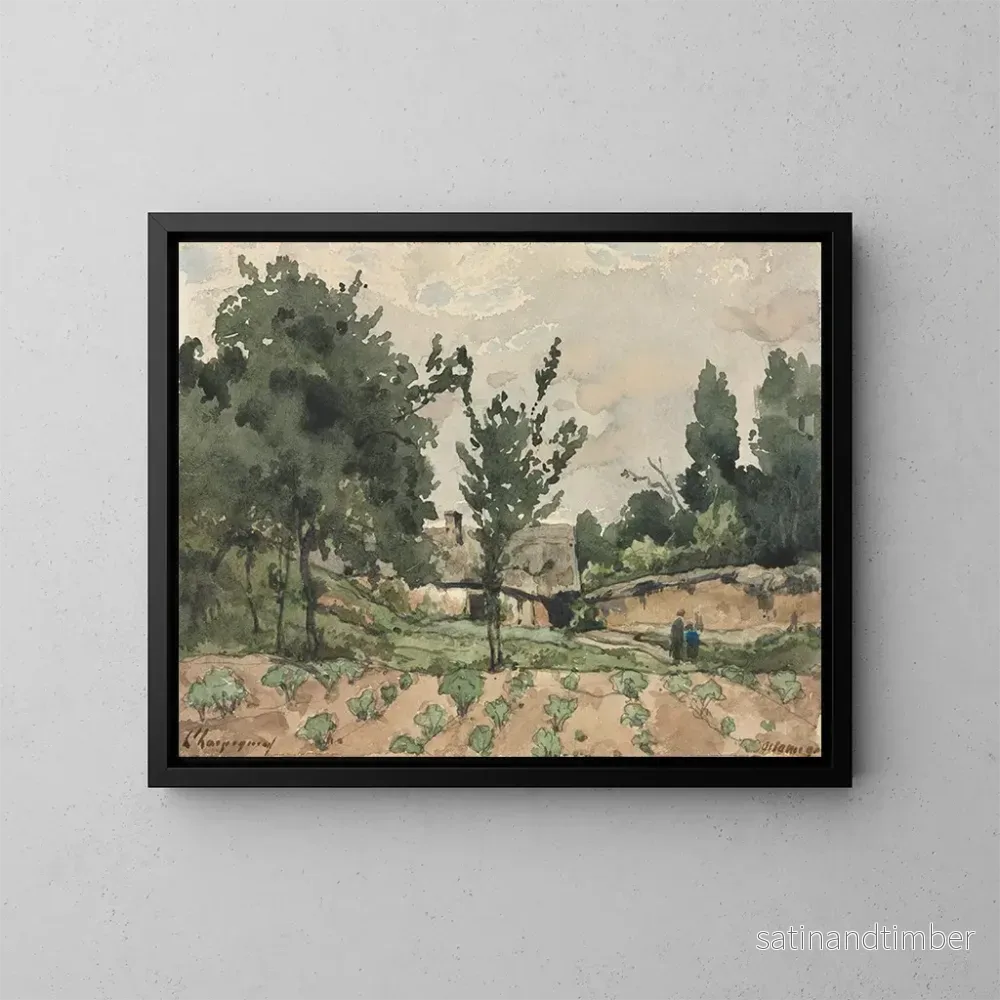 Reproduktion av målningen Landskap med gård – Henri-Joseph Harpignies