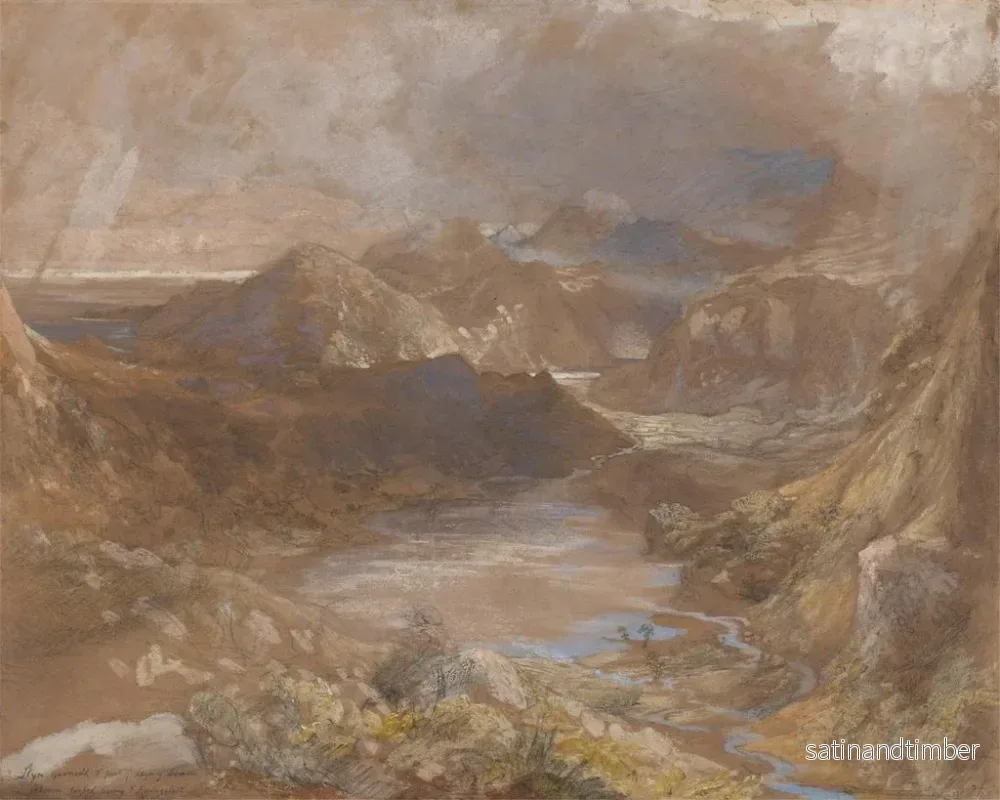 Reproduktion av målningen Llwyngwynedd och en del av Llynyddina mellan Capel Curig och Beddgelert, Nordwalien - Samuel Palmer - Bild 2