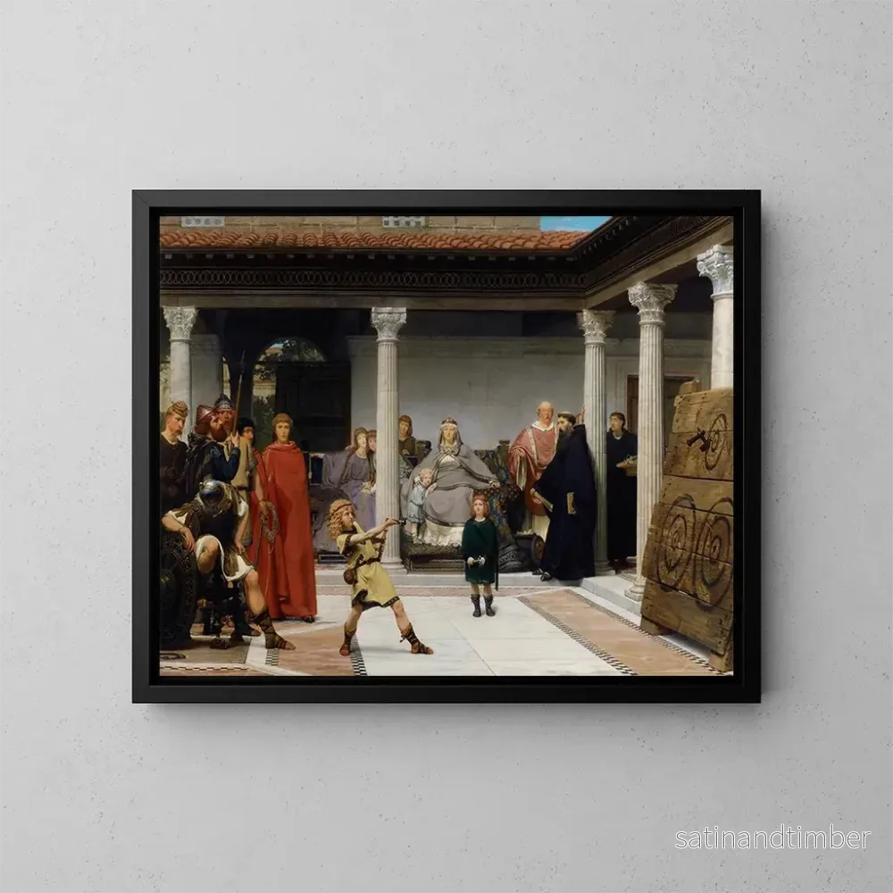 Reproduktion av målningen av Clovis barns utbildning - Lawrence Alma-Tadema