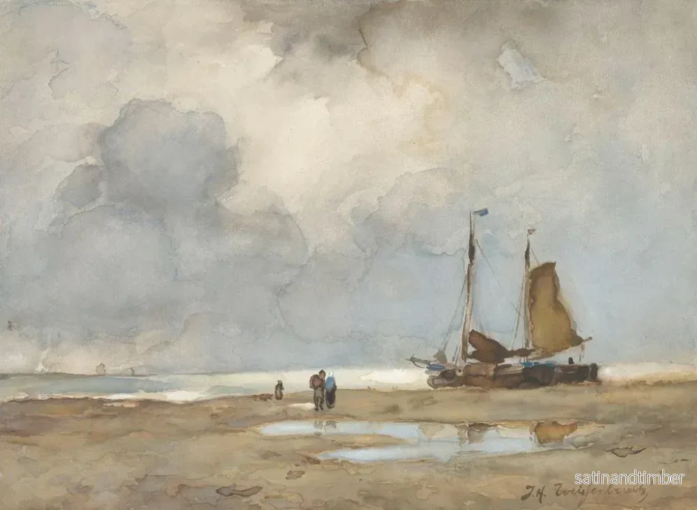 Reproduktion av målningen Vy över stranden - Johan Hendrik Weissenbruch - Bild 2