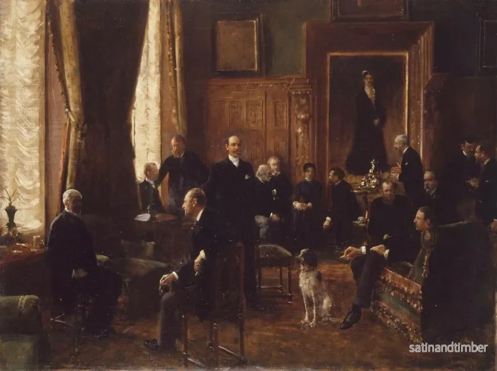 Reproduktion av målningen Le salon de la comtesse Potocka - Jean Béraud - Bild 2