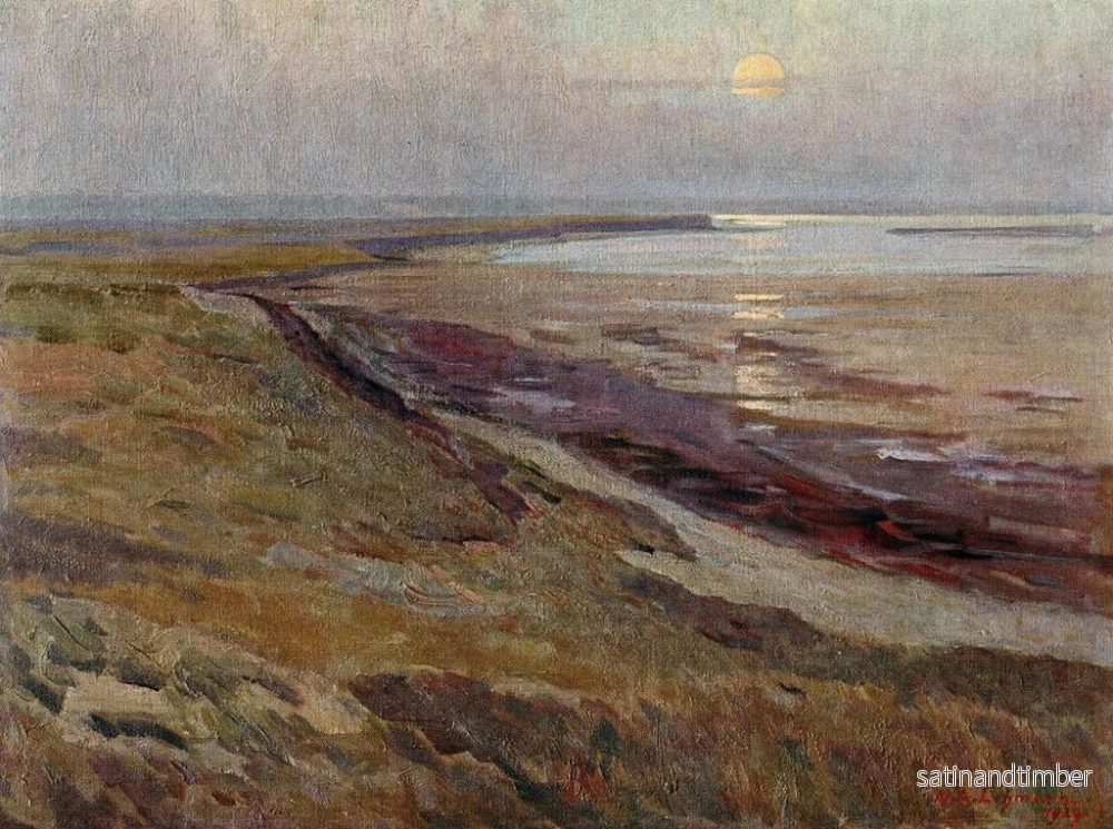 Reproduktion av målningen Lever de lune sur l'île de Sylt - Wilhelm Ludwig Lehmann - Bild 2
