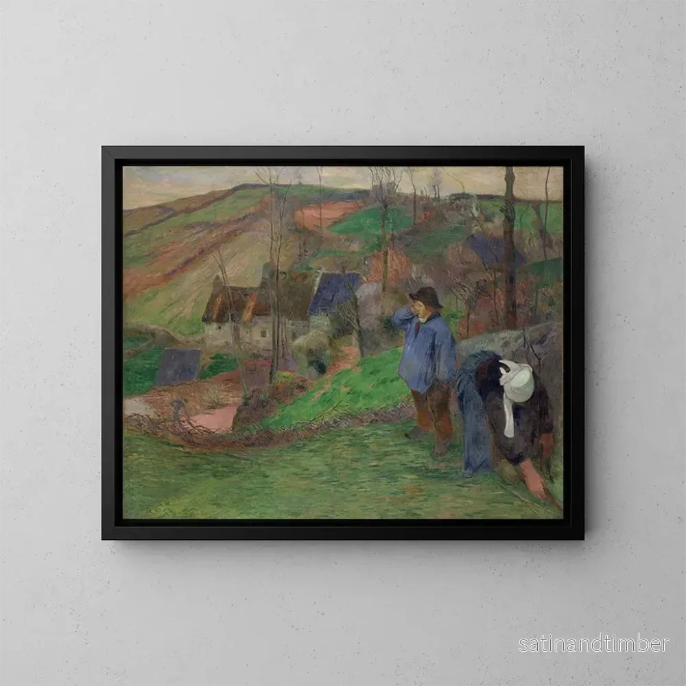 Konsttryck Vinter i Pont-Aven, bretonsk pojke och axplockerska (1888) av Paul Gauguin Konsttryck Vinter i Pont-Aven, bretonsk pojke och axplockerska (1888) av Paul Gauguin