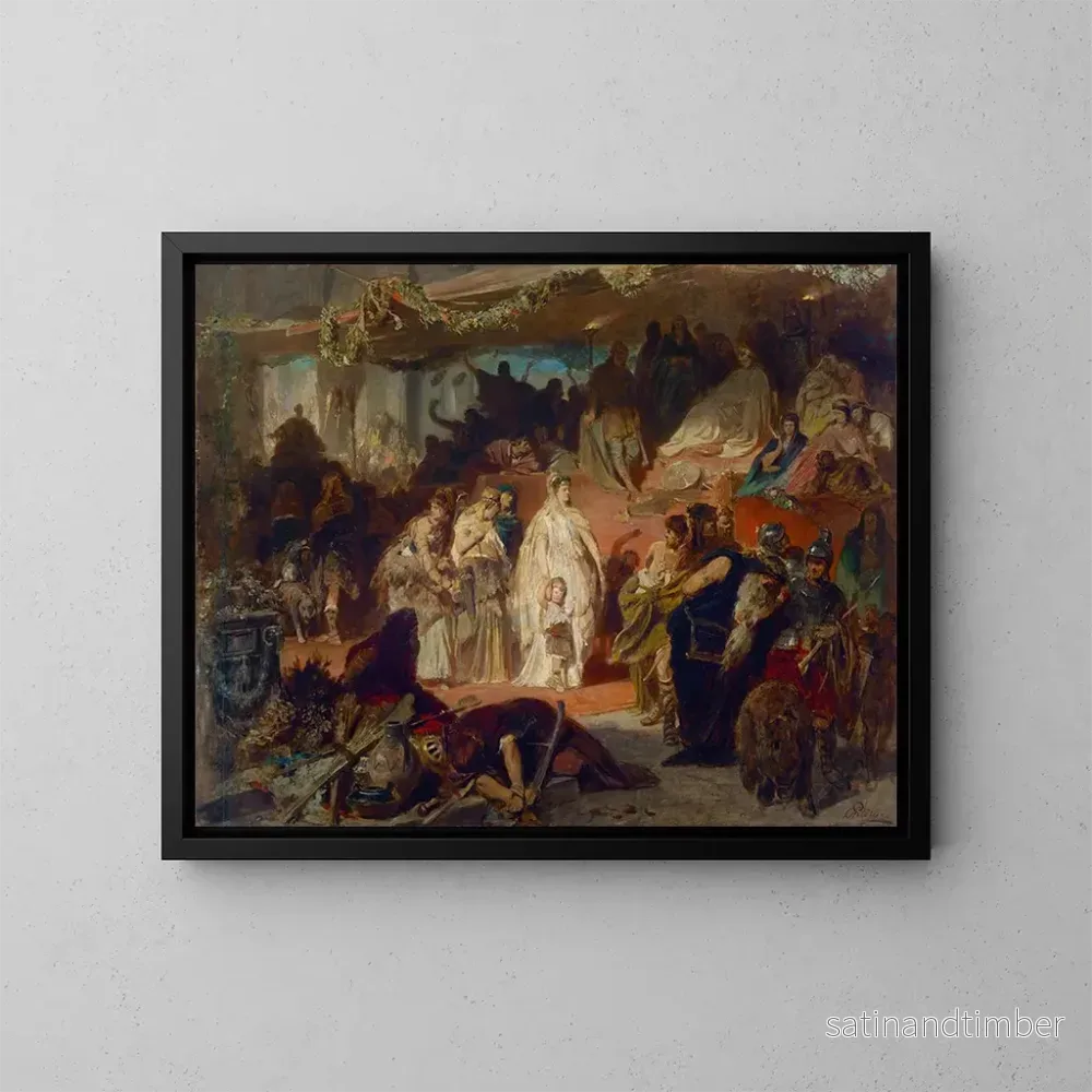 Reproduktion av målningen Thusnelda i den triumferande processionen av Germanicus - Karl Theodor von Piloty