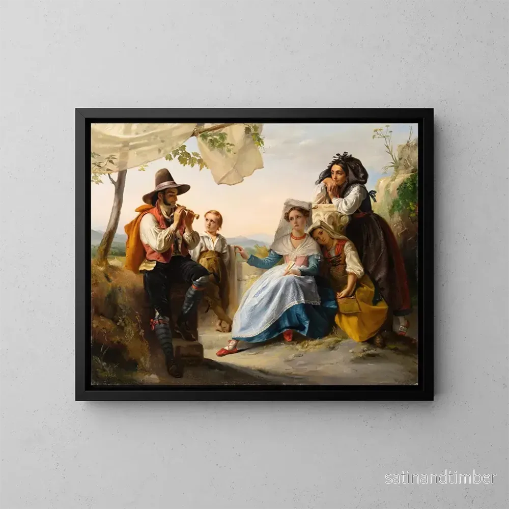 Reproduktion av målningen En italiensk scen, flöjtspelaren – François-Joseph Navez Reproduktion av målningen En italiensk scen, flöjtspelaren – François-Joseph Navez