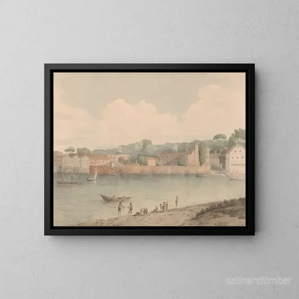 Reproduktion av målningen av Vauxhall-trapporna från Millbank, 5 juli 1797 – Francis Towne Reproduktion av målningen av Vauxhall-trapporna från Millbank, 5 juli 1797 – Francis Towne
