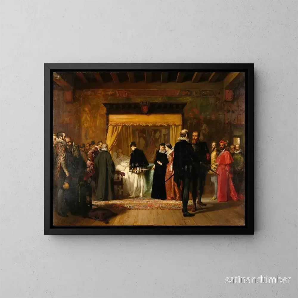 Reproduktion av målningen Charles IX hos Coligny - Pierre-Charles Comte