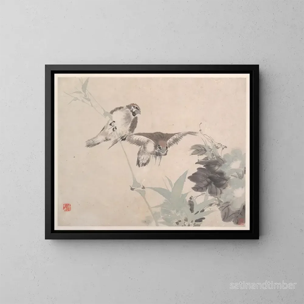 Reproduktion av målningen Djur, blommor och fåglar Pl6 - Ren Yi