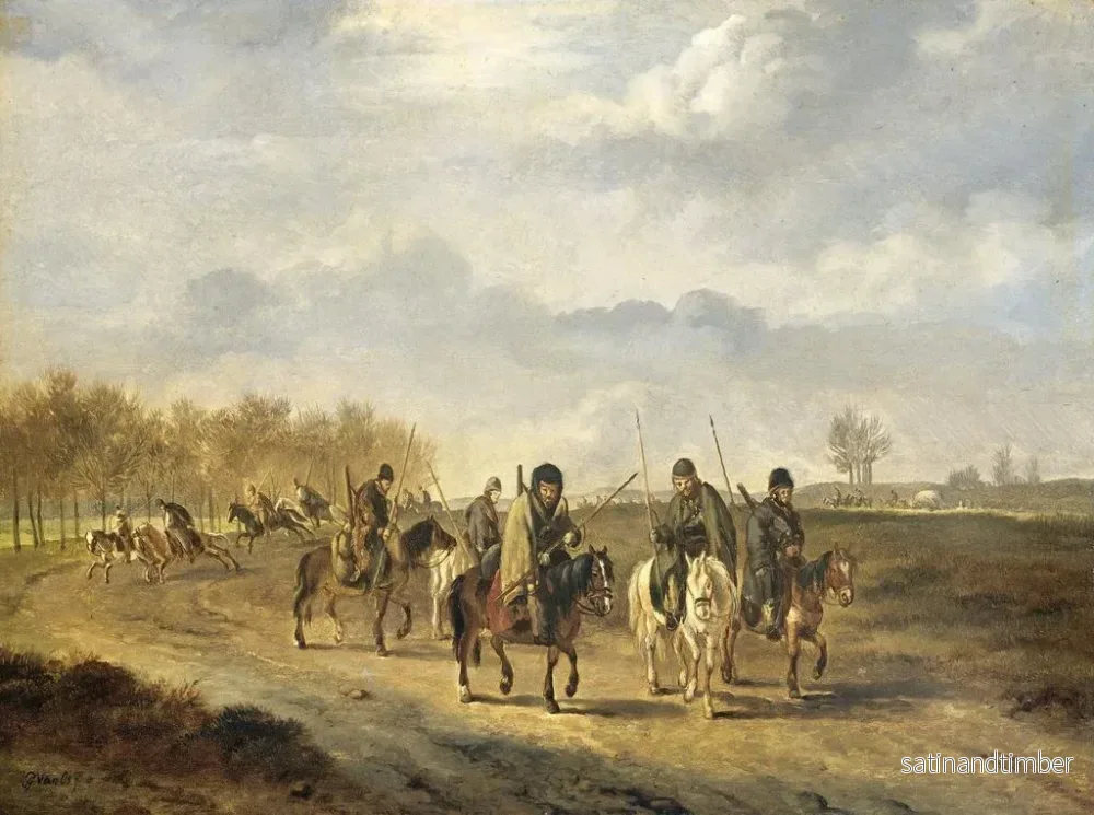 Reproduktion av målningen Cosaques på en landsväg nära Bergen, i Nordholland, 1813 - Pieter Gerardus van Os - Bild 2