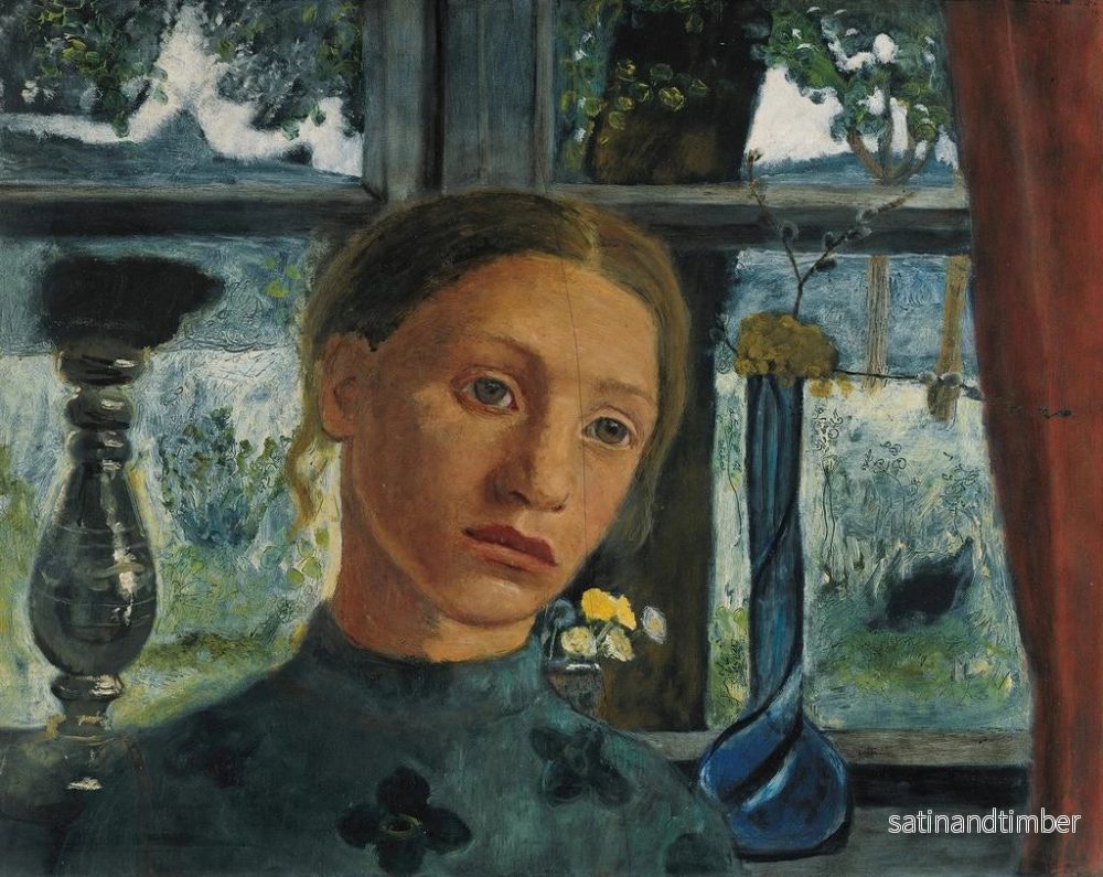 Reproduktion av målningen av flickhuvud framför ett fönster - Paula Modersohn-Becker - Bild 2
