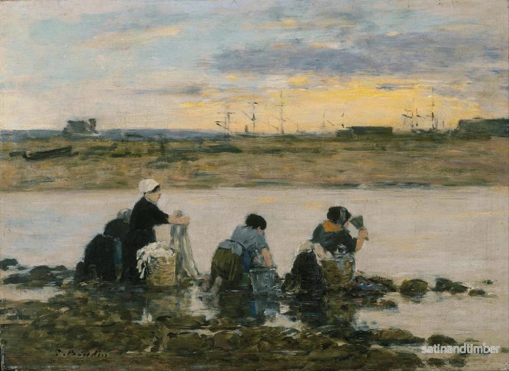 Reproduktion av målningen Laveuses vid flodkanten - Eugène Boudin - Bild 2