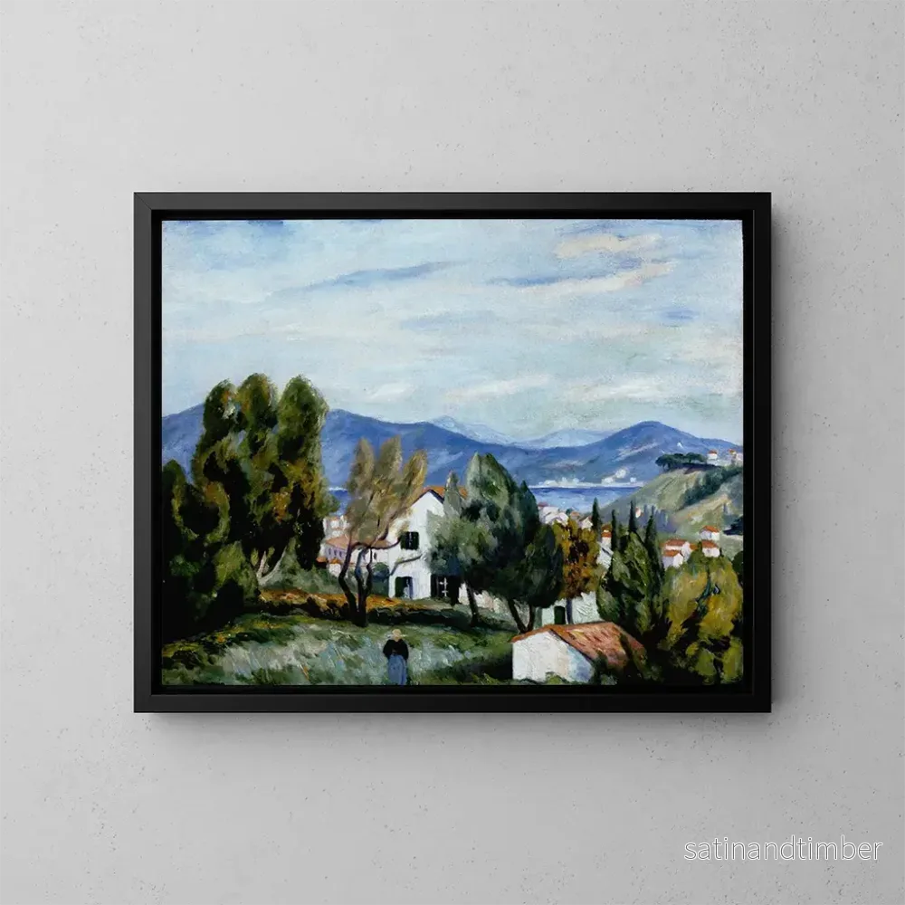 Reproduktion av målningen av Saint-Tropez sedd från Vildrac-huset - Henri Manguin