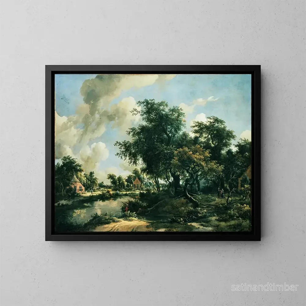 Reproduktion av målningen av ett stormigt landskap - Meindert Hobbema
