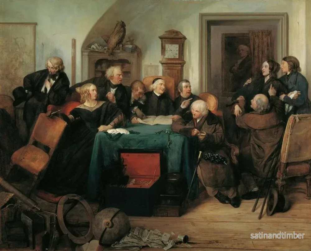 Reproduktion av målningen L'ouverture du testament - Josef Danhauser - Bild 2