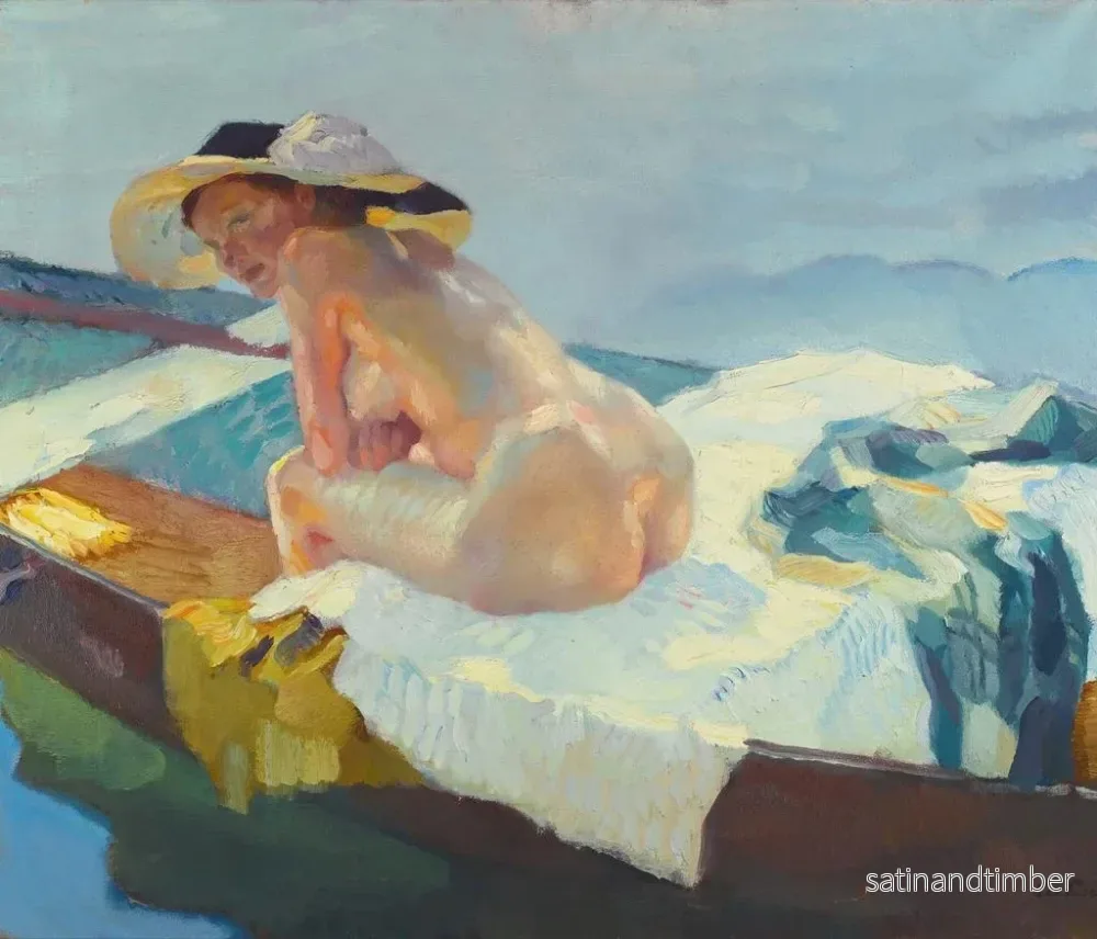 Reproduktion av målningen I kanoten - Leo Putz - Bild 2