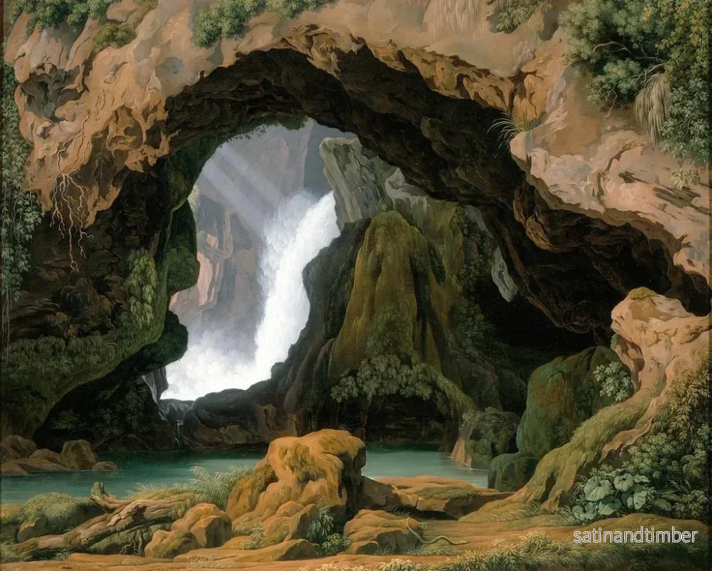 Reproduktion av målningen La Grotte de Neptune à Tivoli - Johann Martin von Rohden - Bild 2