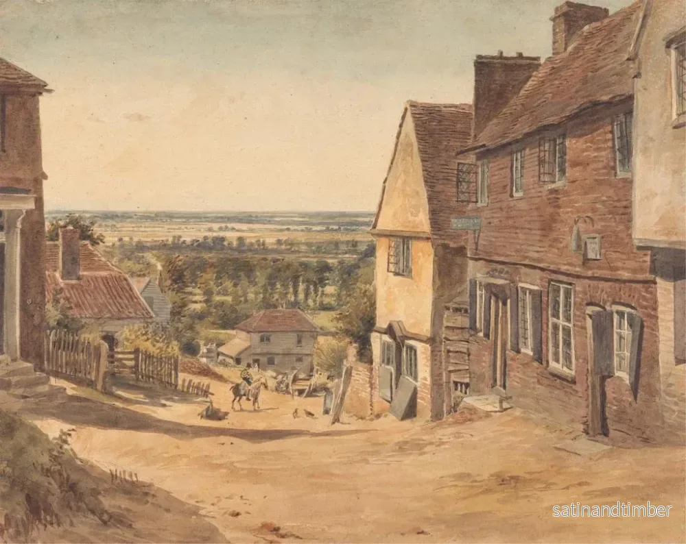 Reproduktion av målningen Rue Dagnall, St Albans - William Henry Hunt - Bild 2