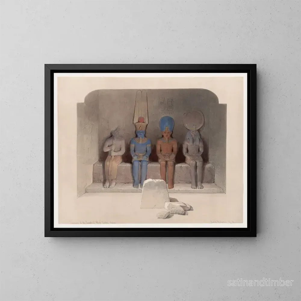 Reproduktion av målningen av helgedomen i Abou Simbel-templet i Nubien – David Roberts Reproduktion av målningen av helgedomen i Abou Simbel-templet i Nubien – David Roberts