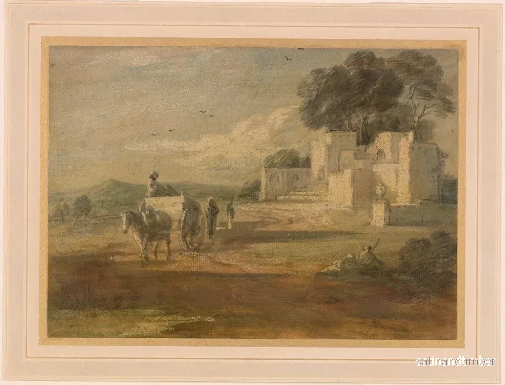 Reproduktion av målningen Landskap med häst och vagn och ruin - Thomas Gainsborough - Bild 2