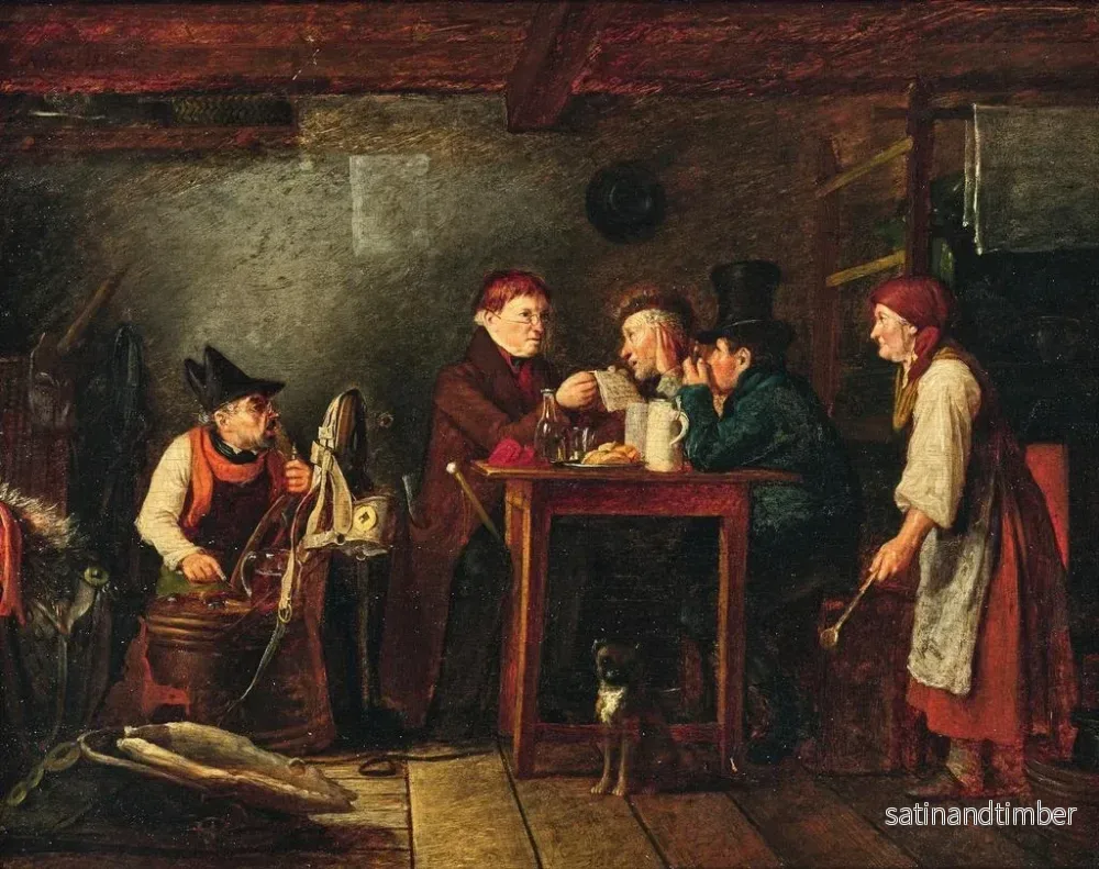 Reproduktion av målningen Läsning av den gamle skolmästaren - Johann Michael Neder - Bild 2