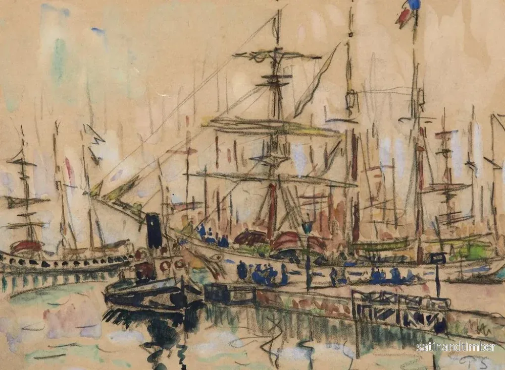 Reproduktion av målningen Saint-Malo, les Terreneuvas - Paul Signac - Bild 2