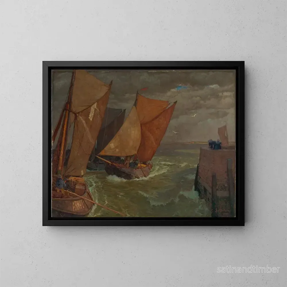 Reproduktion av målningen av Entrée du port de Vlissingen - Gustav Schönleber