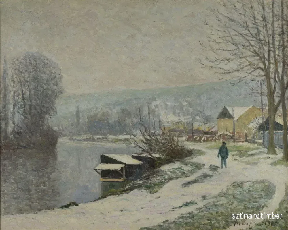 Reproduktion av målningen La neige à Port-Marly - Maxime Maufra - Bild 2