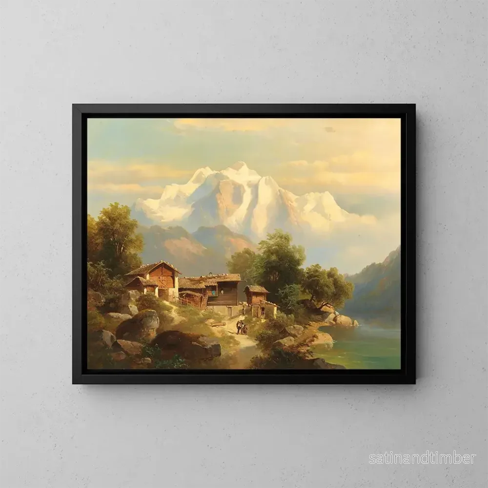 Reproduktion av målningen Scen i Schweiz - Franz Barbarini