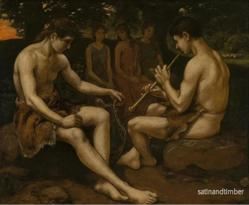 Reproduktion av målningen Apollon och Marsyas - Hans Thoma - Bild 2