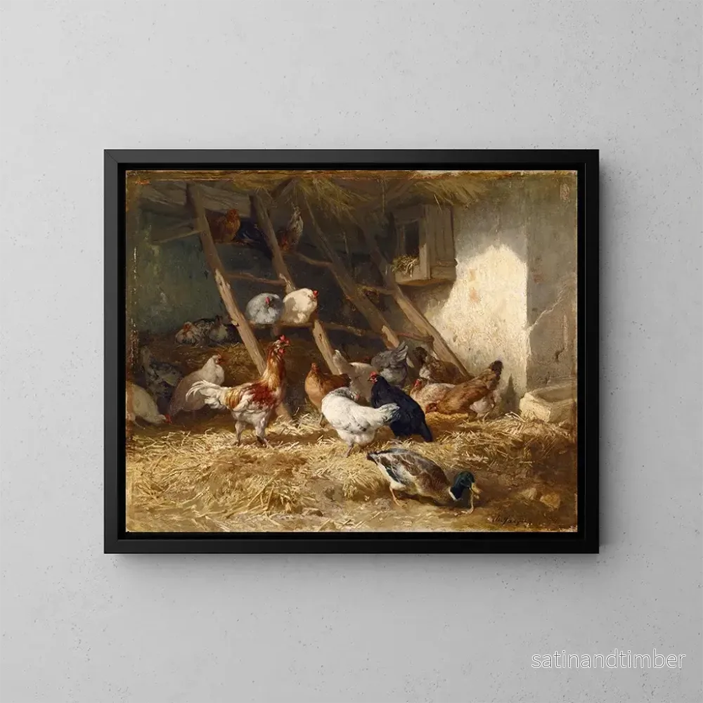 Reproduktion av målningen Poulettes - Charles Émile Jacque